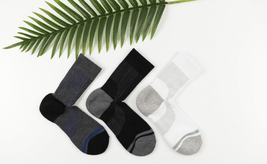 3 colors of signature right angle socks - grey, black, white