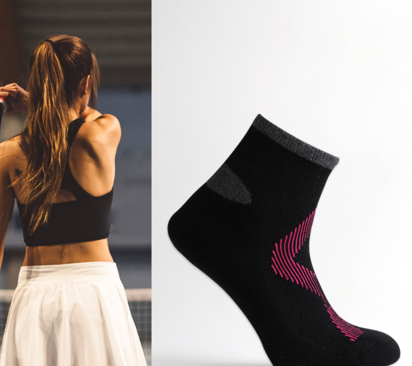 Mesh cushioned socks - black color